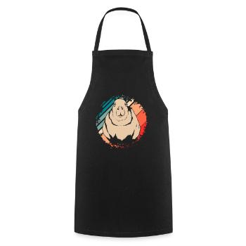 Rétro rongeur animal amoureux cadeau Capybara - Tablier de cuisine - noir - Devant - AI Model Male 185 dark (185cm)