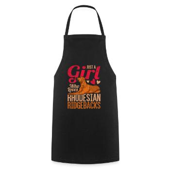 Juste une fille qui aime les Rhodesian Ridgebacks - Tablier de cuisine - noir - Devant - AI Model Male 185 dark (185cm)