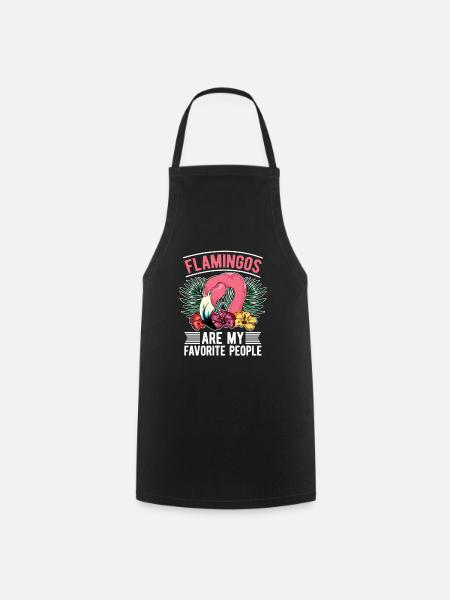 Tropischer Vogel Tier Geschenk Lustiges Flamingo - Kochschürze - Schwarz