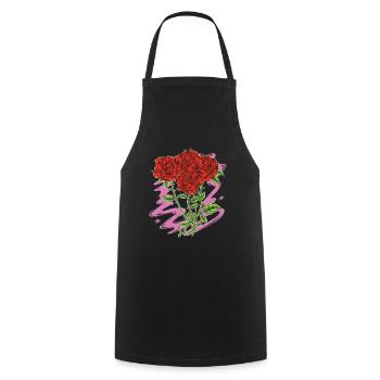 Jardin botanique Fleurs Fleurs Cadeau Roses - Tablier de cuisine - noir - Devant - AI Model Male 185 dark (185cm)