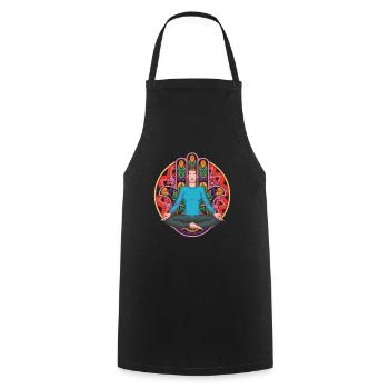 Colorful Mandala Yogi Gift Yoga - Cooking Apron - black - Front - AI Model Male 185 dark (185cm)