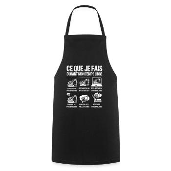 Ce que je fais durant mon temps libre Pelleteuses - Tablier de cuisine - noir - Devant - AI Model Male 185 dark (185cm)