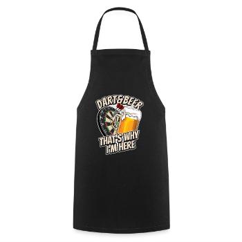 Darts & Beer - c’est pourquoi je suis ici - Dartfan - Tablier de cuisine - noir - Devant - AI Model Male 185 dark (185cm)