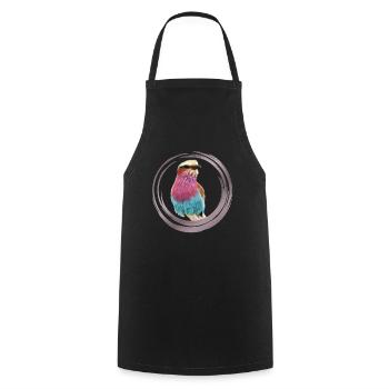 Forkrack - Bird Kenya / Africa - Ornithology - Cooking Apron - black - Front - AI Model Male 185 dark (185cm)