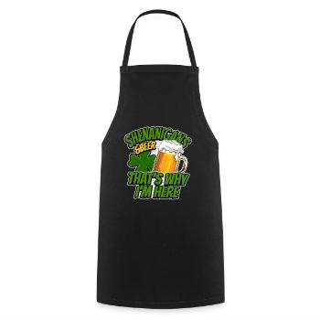 Manigances et bière - C’est pourquoi je suis ici - Dire - Tablier de cuisine - noir - Devant - AI Model Male 185 dark (185cm)