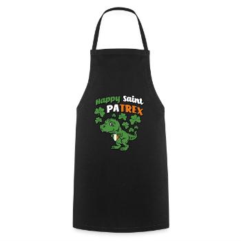 St Patrick's Day - Pun - Shamrock - Cooking Apron - black - Front - AI Model Male 185 dark (185cm)