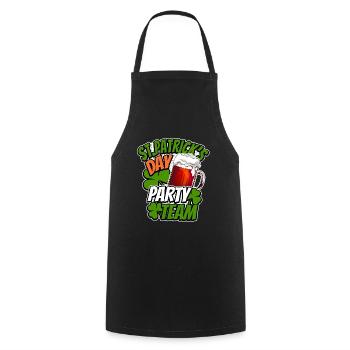 St Patrick’s Day - Party Team - Shamrock - Tablier de cuisine - noir - Devant - AI Model Male 185 dark (185cm)