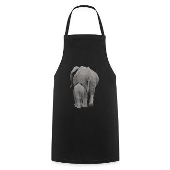 Downside of elephants - elephant in Africa - Cooking Apron - black - Front - AI Model Male 185 dark (185cm)