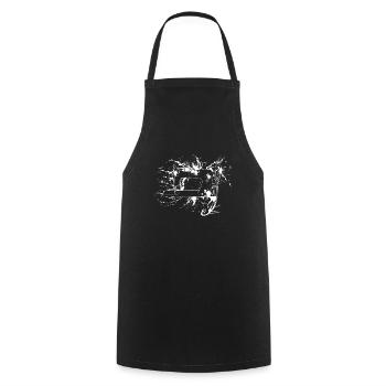 Sewing Machine - Cooking Apron - black - Front - AI Model Male 185 dark (185cm)