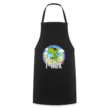 T-Rox Dino - Rock Musik - Kochschürze - Schwarz - Vorne - AI Model Male 185 dark (185cm)