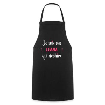 léana qui déchire - Tablier de cuisine - noir - Devant - AI Model Male 185 dark (185cm)