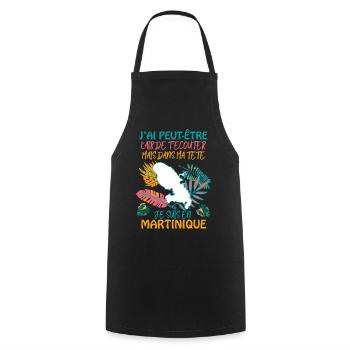 Message Martinique Humour Homme Et Femme - Tablier de cuisine - noir - Devant - AI Model Male 185 dark (185cm)