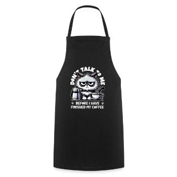 Ne me parlez pas avant que j’aie fini mon café - Tablier de cuisine - noir - Devant - AI Model Male 185 dark (185cm)