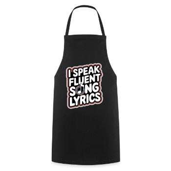 I Speak Fluent Song Lyrics 9 - Kochschürze - Schwarz - Vorne - AI Model Male 185 dark (185cm)