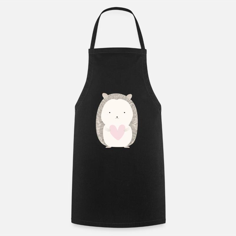 Hérisson avec coeur - Tablier de cuisine - noir