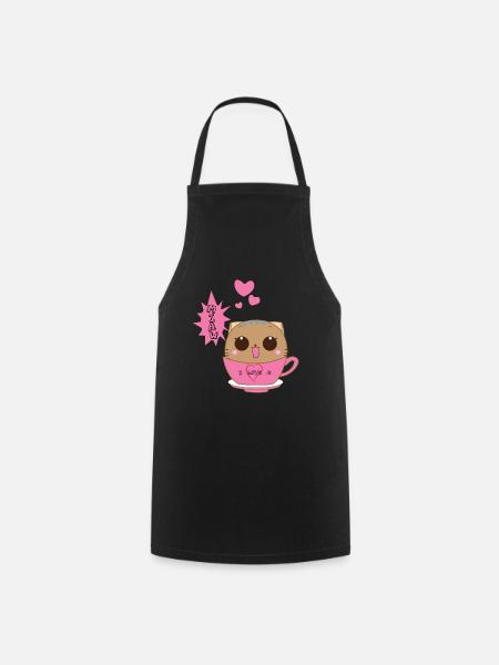 Cat Cute - Cooking Apron - black
