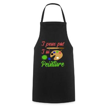 Peinture shirt je peux pas j´ai peinture artiste - Tablier de cuisine - noir - Devant - AI Model Male 185 dark (185cm)