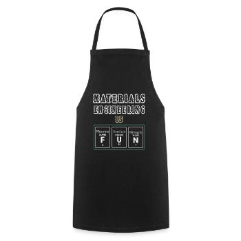L’ingénierie des matériaux est amusante - Tablier de cuisine - noir - Devant - AI Model Male 185 dark (185cm)