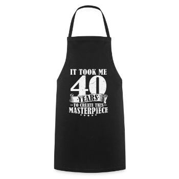 40 ans d’anniversaire disant 40 anniversaire cadeau d’anniversaire - Tablier de cuisine - noir - Devant - AI Model Male 185 dark (185cm)
