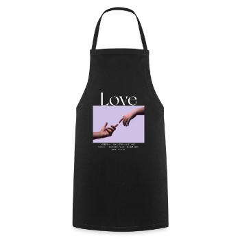 LIEBE - Kochschürze - Schwarz - Vorne - AI Model Male 185 dark (185cm)