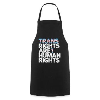 LBGT Flag Gay Pride Les droits des trans sont des droits humains - Tablier de cuisine - noir - Devant - AI Model Male 185 dark (185cm)