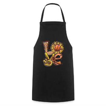 Love Basketball Player BBall - Cooking Apron - black - Front - AI Model Male 185 dark (185cm)