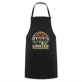 1958 Naissance Vintage Geburtstg Retro - Tablier de cuisine - noir - Devant - AI Model Male 185 dark (185cm)