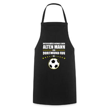 Alter Mann - Dortmund Fan | Retro Vintage Fußball - Kochschürze - Schwarz - Vorne - AI Model Male 185 dark (185cm)