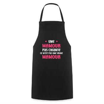Pas chiante mamour - Tablier de cuisine - noir - Devant - AI Model Male 185 dark (185cm)