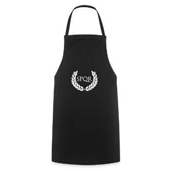 SPQR dessins pour Hommes | Empire romain - Tablier de cuisine - noir - Devant - AI Model Male 185 dark (185cm)