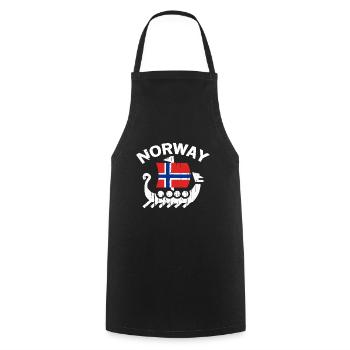 Norwegen-Wikingerentwurf für Männer u. Frauen - Kochschürze - Schwarz - Vorne - AI Model Male 185 dark (185cm)