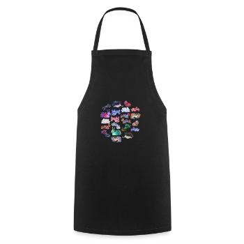 Conception de la plongée sous-marine en nudibranche - Tablier de cuisine - noir - Devant - AI Model Male 185 dark (185cm)
