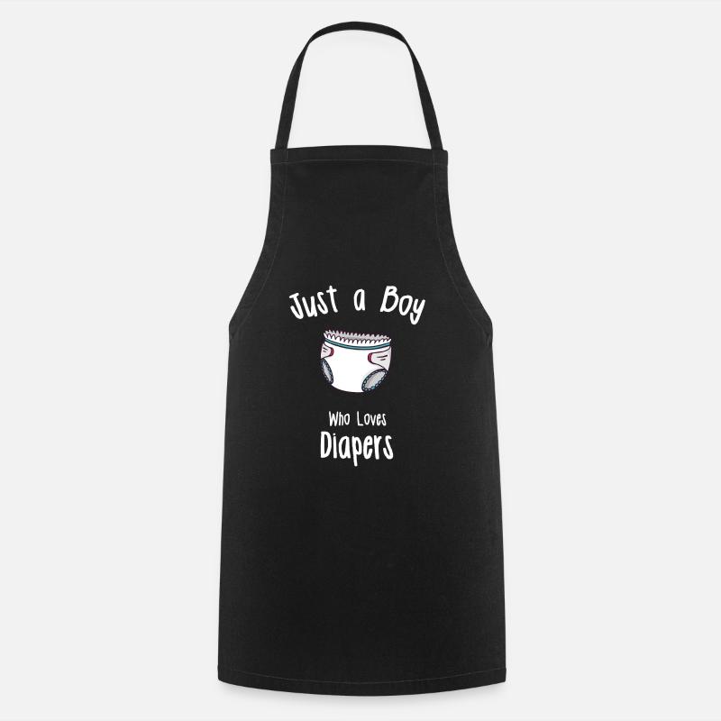 ABDL Diaper designs for Men - Cooking Apron - black