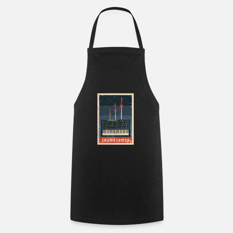 Vintage Soviet Synthesizer - Analog USSR design - Cooking Apron - black