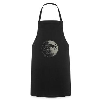 Géométrie sacrée Sri Yantra Moon - Psychedelic - Tablier de cuisine - noir - Devant - AI Model Male 185 dark (185cm)