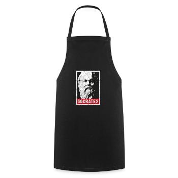 Socrates Vintage Greek Philosophy Aristoteles - Cooking Apron - black - Front - AI Model Male 185 dark (185cm)
