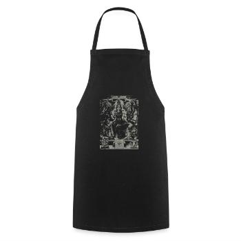 Hindu Book Tripura Upanishad - Sacred Sri Yantra - Cooking Apron - black - Front - AI Model Male 185 dark (185cm)