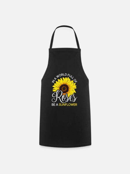 Sonnenblume - Kochschürze - Schwarz