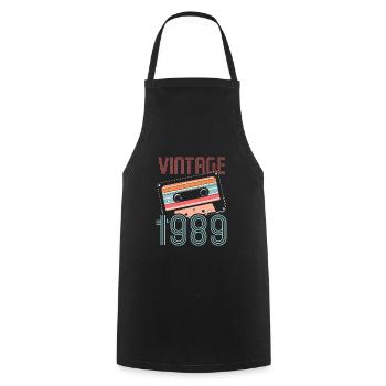 32 Jahre alt 1989 Geburtstag Geschenkidee - Kochschürze - Schwarz - Vorne - AI Model Male 185 dark (185cm)