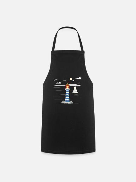 Segeln Geschenkidee Segelboot Küste Leuchtturm - Kochschürze - Schwarz
