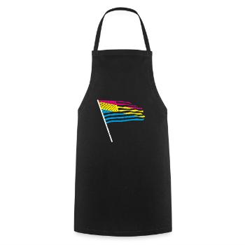 Pan USA Flag Queer LGBT Gift Pansexual - Tablier de cuisine - noir - Devant - AI Model Male 185 dark (185cm)