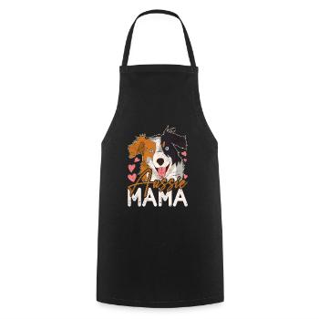 Aussie Mama Dog Gift Australian Shepherd - Cooking Apron - black - Front - AI Model Male 185 dark (185cm)