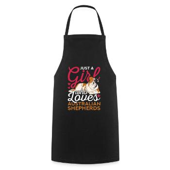 Amoureux des chiens fille chien Berger australien - Tablier de cuisine - noir - Devant - AI Model Male 185 dark (185cm)