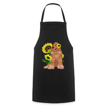 Propriétaire de chien de tournesol Dog Cocker Spaniel - Tablier de cuisine - noir - Devant - AI Model Male 185 dark (185cm)