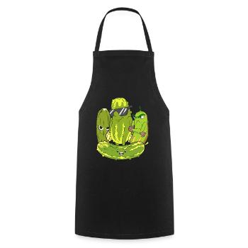 Vegetarier Gemüse Geschenkidee Lustige Gurke - Kochschürze - Schwarz - Vorne - AI Model Male 185 dark (185cm)