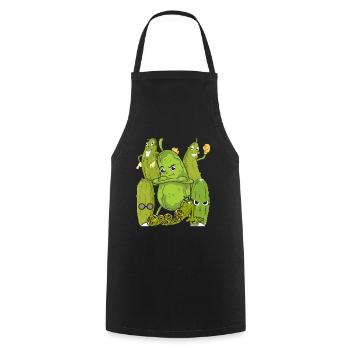 Vegetarier Gemüse Geschenk Gürkchen Gurke - Kochschürze - Schwarz - Vorne - AI Model Male 185 dark (185cm)