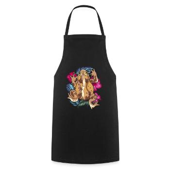 Amphibians Animal Motif Gift Frog Toad - Cooking Apron - black - Front - AI Model Male 185 dark (185cm)