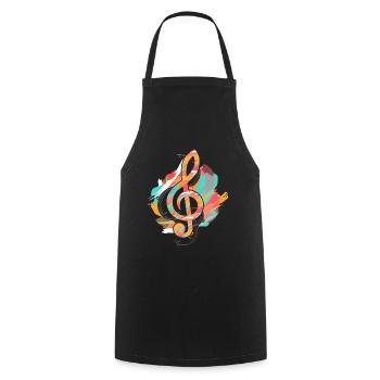 Violon Coloré Clef Musique Clef - Tablier de cuisine - noir - Devant - AI Model Male 185 dark (185cm)