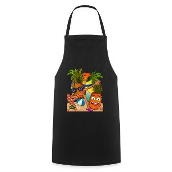 Summer Fruit Tropical Fruit Pineapple - Cooking Apron - black - Front - AI Model Male 185 dark (185cm)