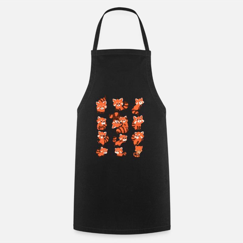 Roter Panda - Kochschürze - Schwarz